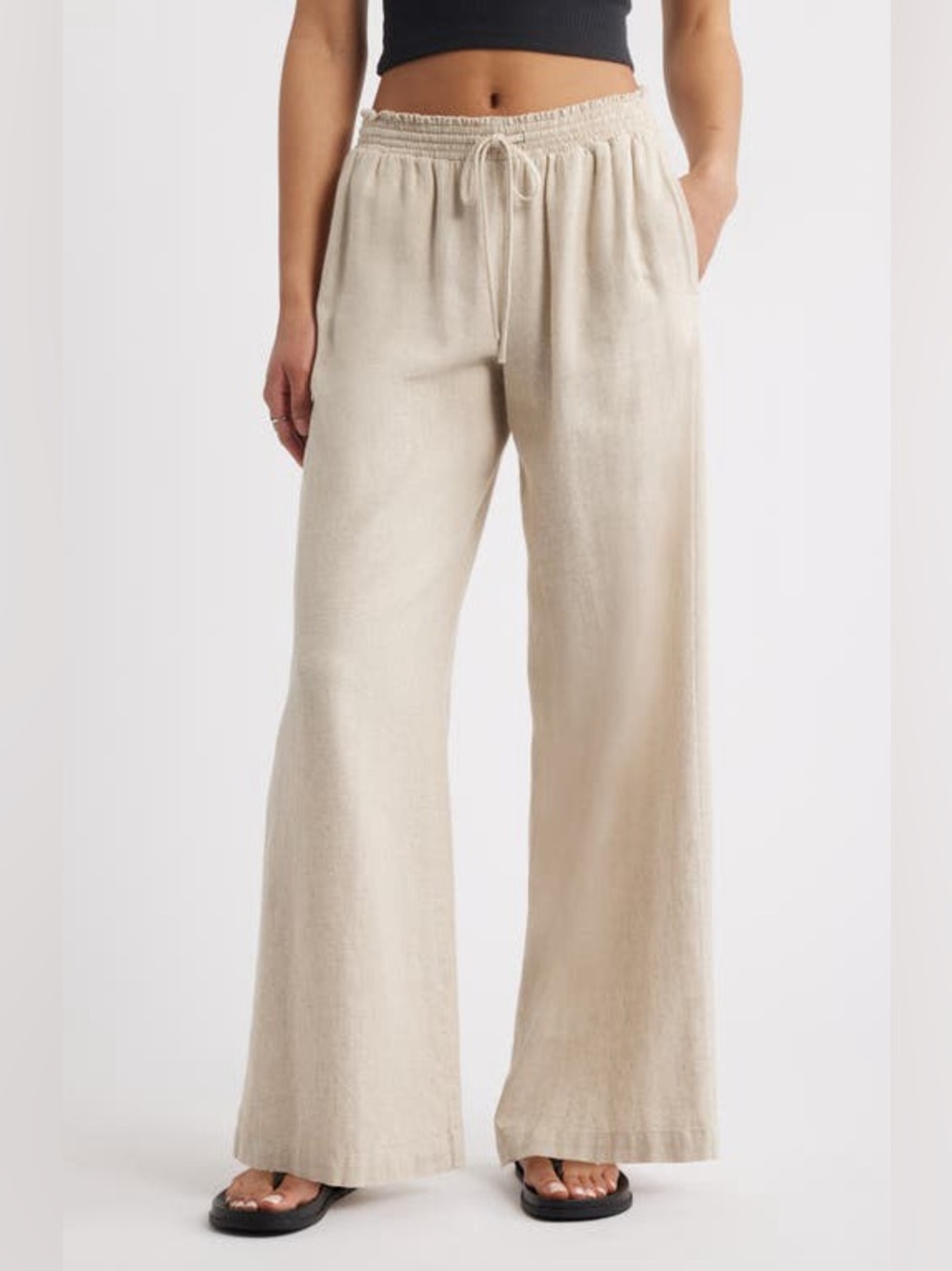bp Linen Relaxed Drawstring Pants Medium